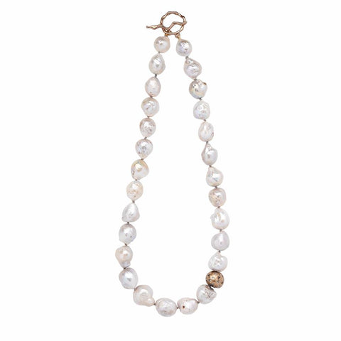 Julie Cohn Design Cloud Pearl Bronze Necklace
