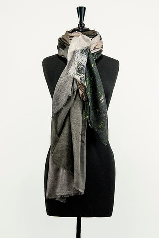 Luxurious Printed Scarf by Still Point Gallery & Boutique, LE RECUEILLEMENT (Contemplation) PARIS